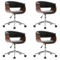Drehbare Esszimmerstühle 4 Stk. Schwarz Kunstleder Drehbare Esszimmerstühle 4 Stk. Schwarz Kunstleder