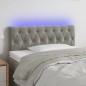 vidaXL LED Kopfteil Hellgrau 100x7x78/88 cm Samt