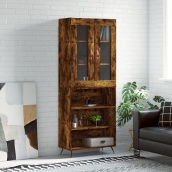 Highboard Räuchereiche 69,5x34x180 cm Holzwerkstoff