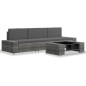 4-tlg. Garten-Lounge-Set Poly Rattan Grau 4-tlg. Garten-Lounge-Set Poly Rattan Grau