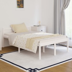 vidaXL Seniorenbett Weiß 120x190 cm Massivholz Kiefer
