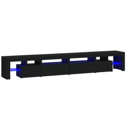 vidaXL TV-Schrank mit LED-Leuchten Schwarz 260x36,5x40 cm