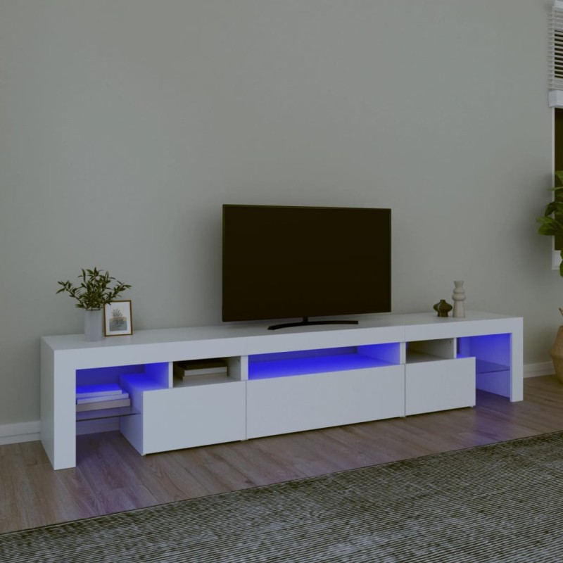 vidaXL TV-Schrank mit LED-Leuchten Weiß 215x36,5x40 cm vidaXL TV-Schrank mit LED-Leuchten Weiß 215x36,5x40 cm