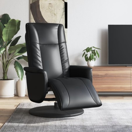 vidaXL Relaxsessel mit Fußteil Schwarz Kunstleder