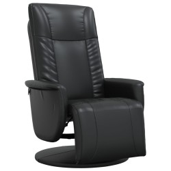 vidaXL Relaxsessel mit Fußteil Schwarz Kunstleder