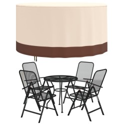 vidaXL Gartenmöbel-Abdeckung Rund Beige Ø 157x71 cm 600D Oxford
