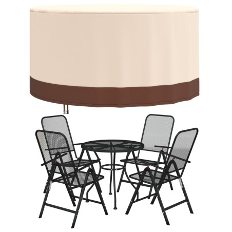 vidaXL Gartenmöbel-Abdeckung Rund Beige Ø 157x71 cm 600D Oxford