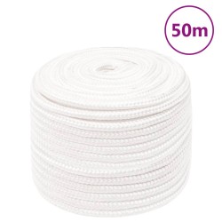 vidaXL Bootsseil Weiß 14 mm 50 m Polypropylen