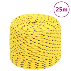 vidaXL Bootsseil Gelb 8 mm 25 m Polypropylen