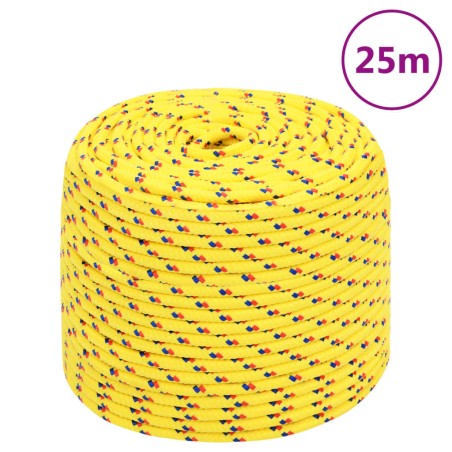 vidaXL Bootsseil Gelb 8 mm 25 m Polypropylen