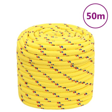 vidaXL Bootsseil Gelb 16 mm 50 m Polypropylen