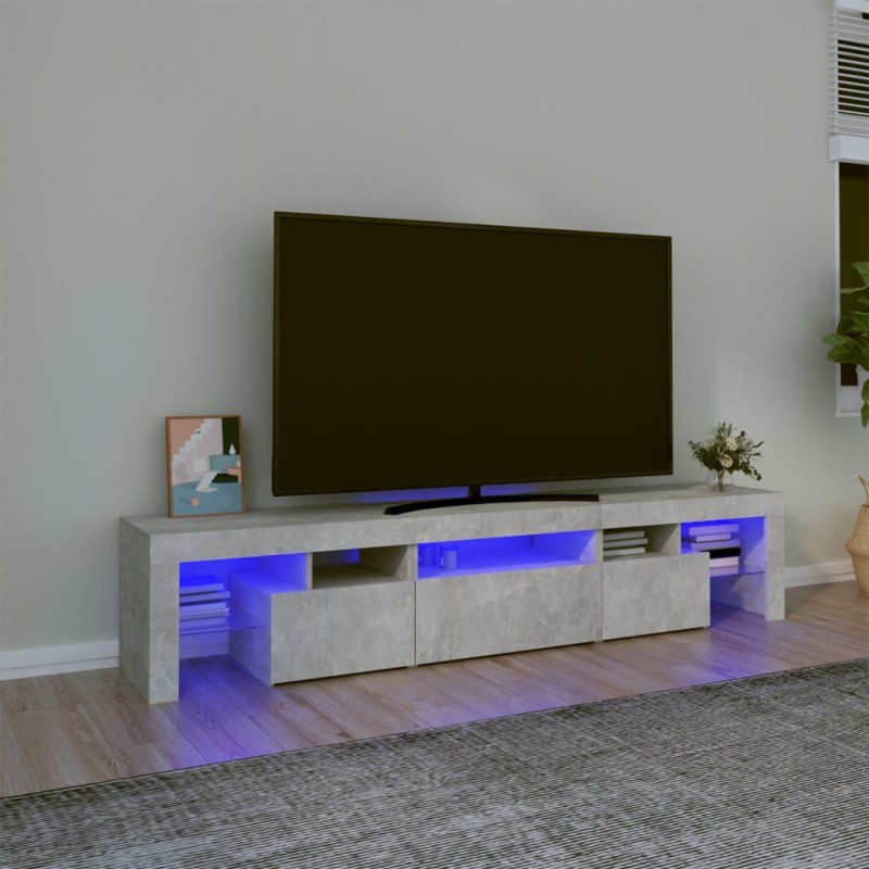 vidaXL TV-Schrank mit LED-Leuchten Betongrau 200x36,5x40 cm vidaXL TV-Schrank mit LED-Leuchten Betongrau 200x36,5x40 cm