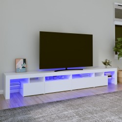 vidaXL TV-Schrank mit LED-Leuchten Weiß 260x36,5x40 cm