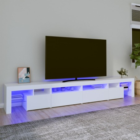 vidaXL TV-Schrank mit LED-Leuchten Weiß 260x36,5x40 cm