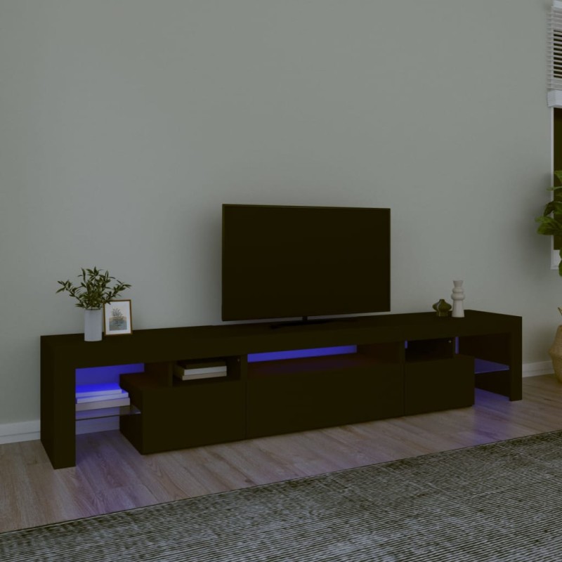 vidaXL TV-Schrank mit LED-Leuchten Schwarz 215x36,5x40 cm vidaXL TV-Schrank mit LED-Leuchten Schwarz 215x36,5x40 cm