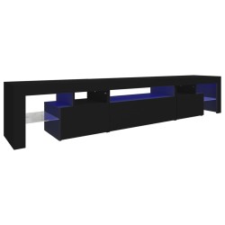 vidaXL TV-Schrank mit LED-Leuchten Schwarz 215x36,5x40 cm