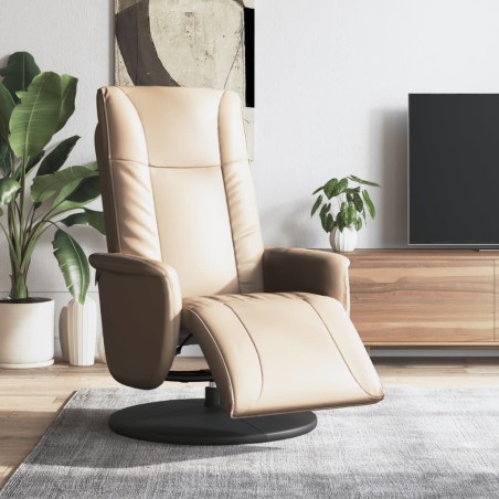 vidaXL Relaxsessel mit Fußteil Cappuccino-Braun Kunstleder