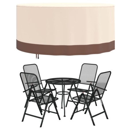 vidaXL Gartenmöbel-Abdeckung Rund Beige Ø 183x71 cm 600D Oxford
