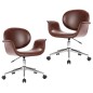 vidaXL Drehbare Esszimmerstühle 2 Stk. Braun Kunstleder vidaXL Drehbare Esszimmerstühle 2 Stk. Braun Kunstleder