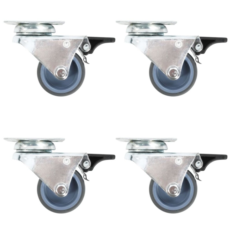 vidaXL Lenkrollen mit Zwillingsrad und Doppelbremsen 4 Stk. 50 mm vidaXL Lenkrollen mit Zwillingsrad und Doppelbremsen 4 Stk. 50 mm
