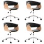 Drehbare Esszimmerstühle 4 Stk. Schwarz Kunstleder Drehbare Esszimmerstühle 4 Stk. Schwarz Kunstleder