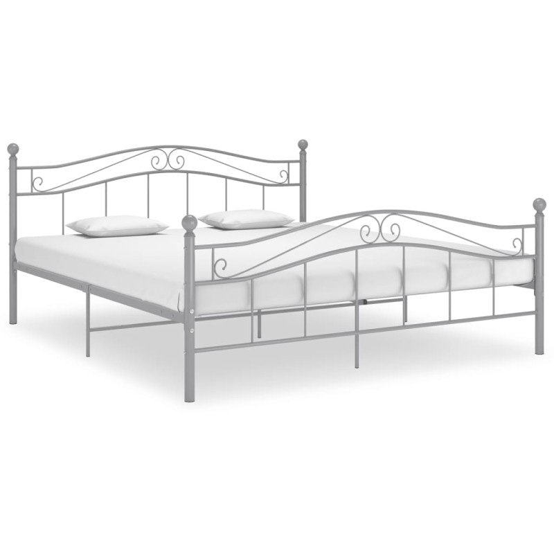 vidaXL Bett Grau Metall 160x200 cm vidaXL Bett Grau Metall 160x200 cm