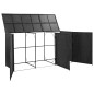 vidaXL Mülltonnenbox für 3 Tonnen Schwarz 229x78x120 cm Poly Rattan vidaXL Mülltonnenbox für 3 Tonnen Schwarz 229x78x120 cm Poly Rattan