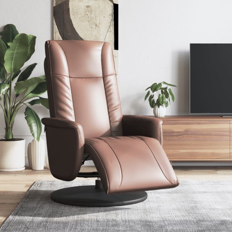 vidaXL Relaxsessel mit Fußteil Braun Kunstleder vidaXL Relaxsessel mit Fußteil Braun Kunstleder