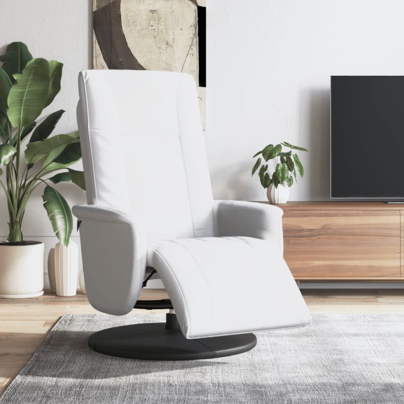 vidaXL Relaxsessel mit Fußteil Weiß Kunstleder vidaXL Relaxsessel mit Fußteil Weiß Kunstleder