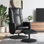 vidaXL Relaxsessel mit Fußhocker Schwarz Kunstleder vidaXL Relaxsessel mit Fußhocker Schwarz Kunstleder