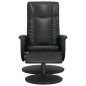 vidaXL Relaxsessel mit Fußhocker Schwarz Kunstleder vidaXL Relaxsessel mit Fußhocker Schwarz Kunstleder