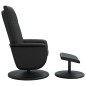 vidaXL Relaxsessel mit Fußhocker Schwarz Kunstleder vidaXL Relaxsessel mit Fußhocker Schwarz Kunstleder