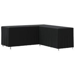 vidaXL Gartensofa-Abdeckung L-Form Schwarz 254x254x86 cm 420D Oxford