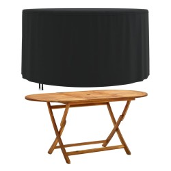 vidaXL Gartenmöbel-Abdeckung Rund Schwarz Ø 157x71 cm 420D Oxford
