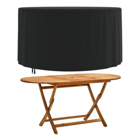 vidaXL Gartenmöbel-Abdeckung Rund Schwarz Ø 157x71 cm 420D Oxford