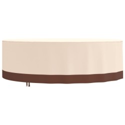 vidaXL Gartenmöbel-Abdeckung Rund Beige Ø 279x71 cm 600D Oxford
