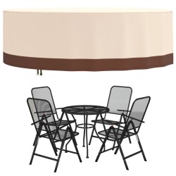 vidaXL Gartenmöbel-Abdeckung Rund Beige Ø 279x71 cm 600D Oxford