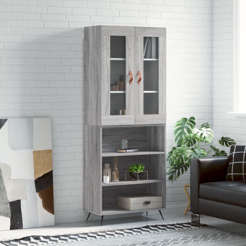 Highboard Grau Sonoma 69,5x34x180 cm Holzwerkstoff Highboard Grau Sonoma 69,5x34x180 cm Holzwerkstoff