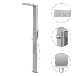 vidaXL Gartendusche Edelstahl Quadratisch 