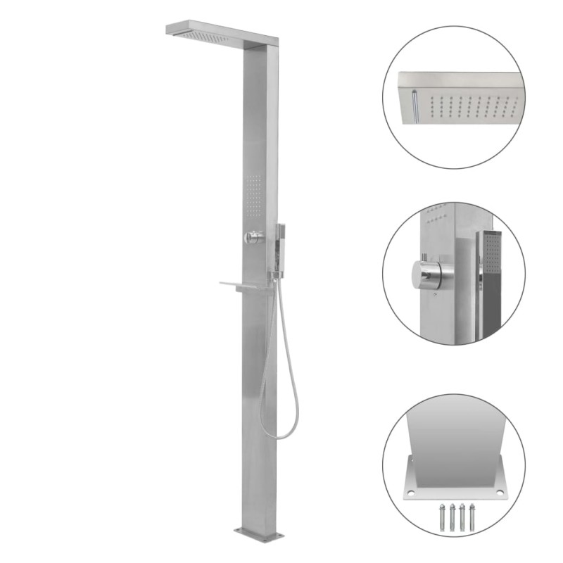 vidaXL Gartendusche Edelstahl Quadratisch vidaXL Gartendusche Edelstahl Quadratisch