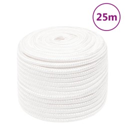 vidaXL Bootsseil Weiß 12 mm 25 m Polypropylen