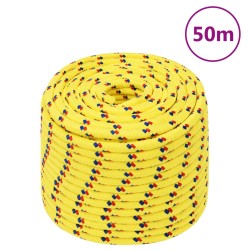 vidaXL Bootsseil Gelb 14 mm 50 m Polypropylen