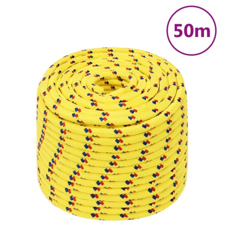 vidaXL Bootsseil Gelb 14 mm 50 m Polypropylen