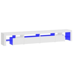 vidaXL TV-Schrank mit LED-Leuchten Hochglanz-Weiß 260x36,5x40 cm