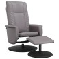 vidaXL Relaxsessel mit Fußhocker Grau Kunstleder vidaXL Relaxsessel mit Fußhocker Grau Kunstleder