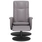 vidaXL Relaxsessel mit Fußhocker Grau Kunstleder vidaXL Relaxsessel mit Fußhocker Grau Kunstleder