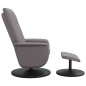 vidaXL Relaxsessel mit Fußhocker Grau Kunstleder vidaXL Relaxsessel mit Fußhocker Grau Kunstleder