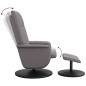 vidaXL Relaxsessel mit Fußhocker Grau Kunstleder vidaXL Relaxsessel mit Fußhocker Grau Kunstleder