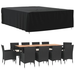 vidaXL Gartenmöbel-Abdeckung Schwarz 350x260x90 cm 420D Oxford