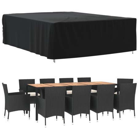 vidaXL Gartenmöbel-Abdeckung Schwarz 350x260x90 cm 420D Oxford